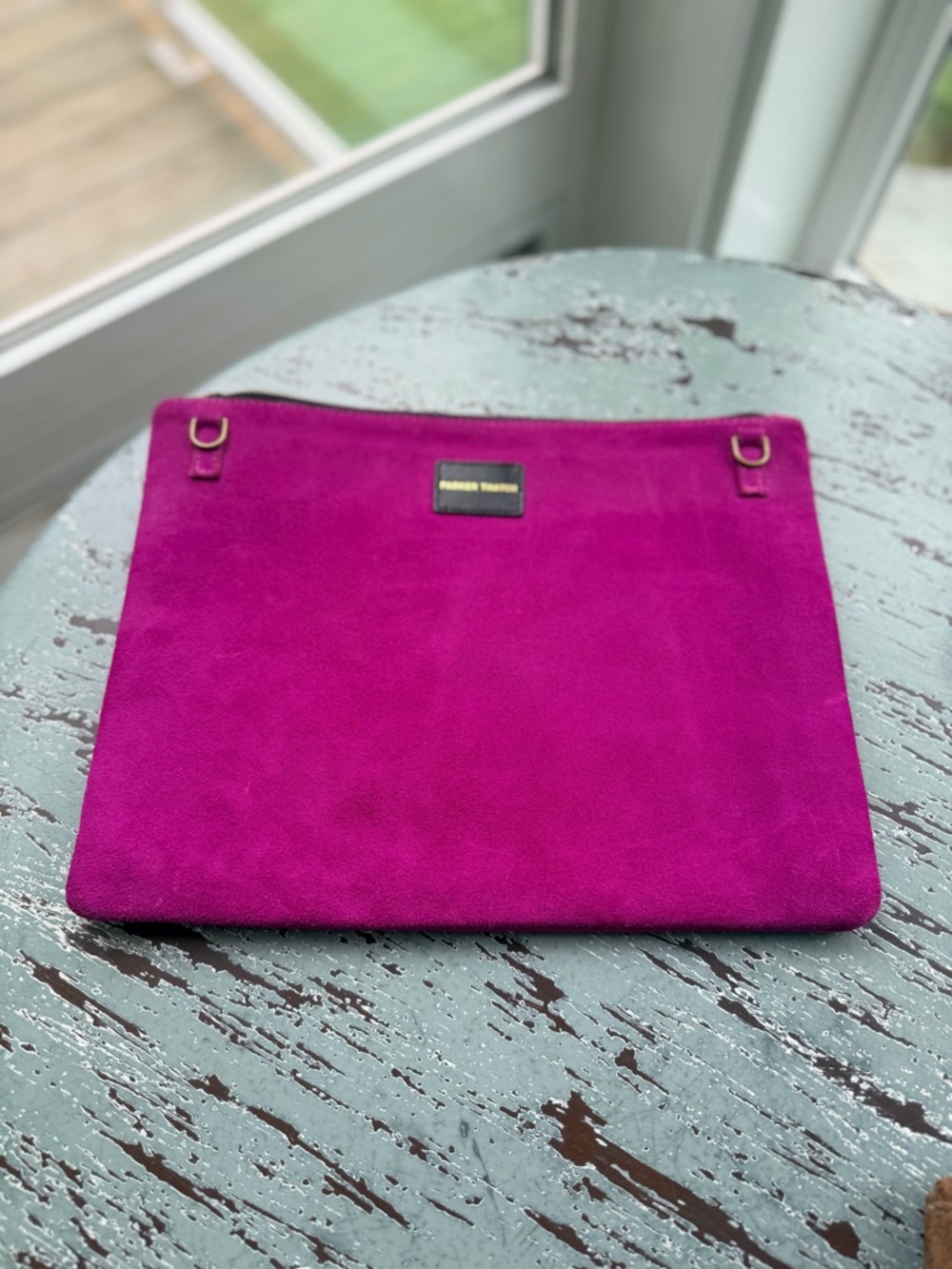 Magenta Suede Crossbody Pouch - Parker Thatch